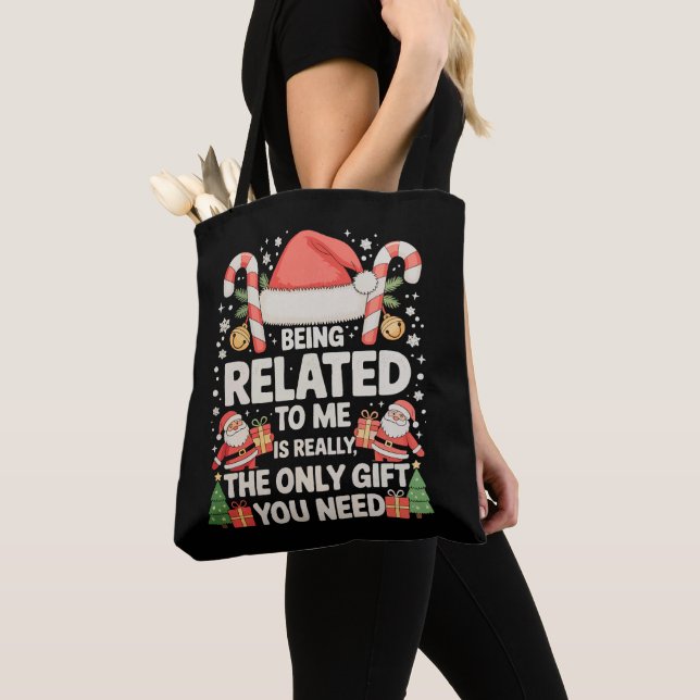 Bolsa Tote Estar Relacionado A Mim É O Único Presente Que Pre (Close Up)