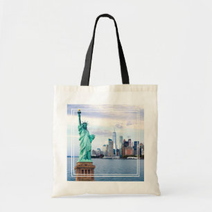 Bolsa Tote Estátua da Liberdade com o World Trade Center