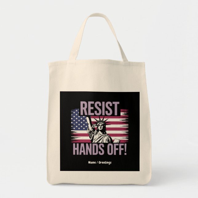 Bolsa Tote Estátua da Liberdade Mãos à Resistência aos Protes (Frente)