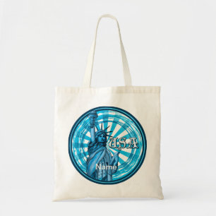 Bolsa Tote Estátua Do Liberty Blue USA Tote Bag