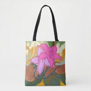 Bolsa Tote Este desenho de arte floral abstrata combina suave