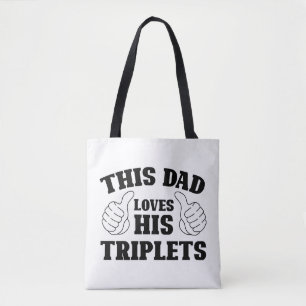 Bolsa Tote Este Pai Ama Seus Trigêmeos - Presente para o Pai