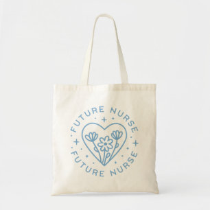 Bolsa Tote Estética azul-pré-disquete floral de futuros enfer