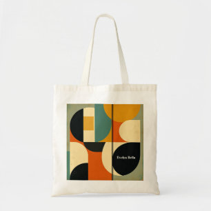 Bolsa Tote Estética Circular Inspirada no Retro Bauhaus