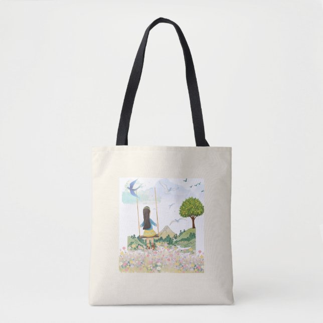 Bolsa Tote Estética com Impressão Total - Menina n (Frente)