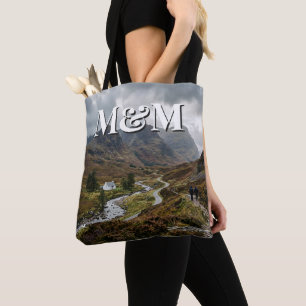 Bolsa Tote Estética das Terras Altas da Escócia, Monograma Mo
