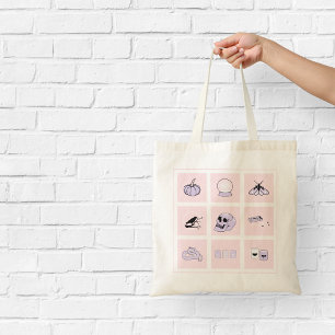 Bolsa Tote Estética de Bruxa Rosa e Roxo