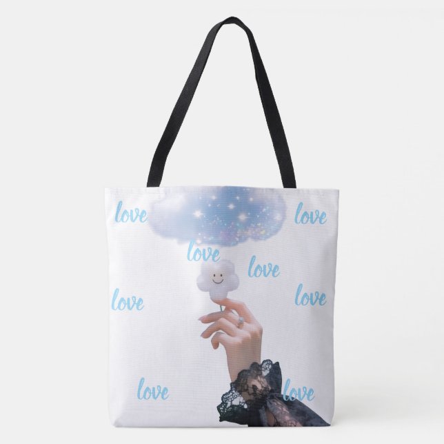 Bolsa Tote Estética de Nuvem Sonhadora (Frente)