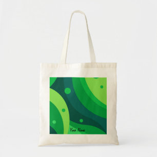 Bolsa Tote Estética de Padrão Colorido Verde Vibrante Persona