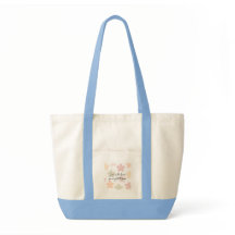 Bolsa Tote Estética Floral | Bolsa azul claro fofa