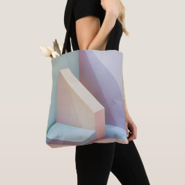 Bolsa Tote Estética Pastel com Blocos Geométricos