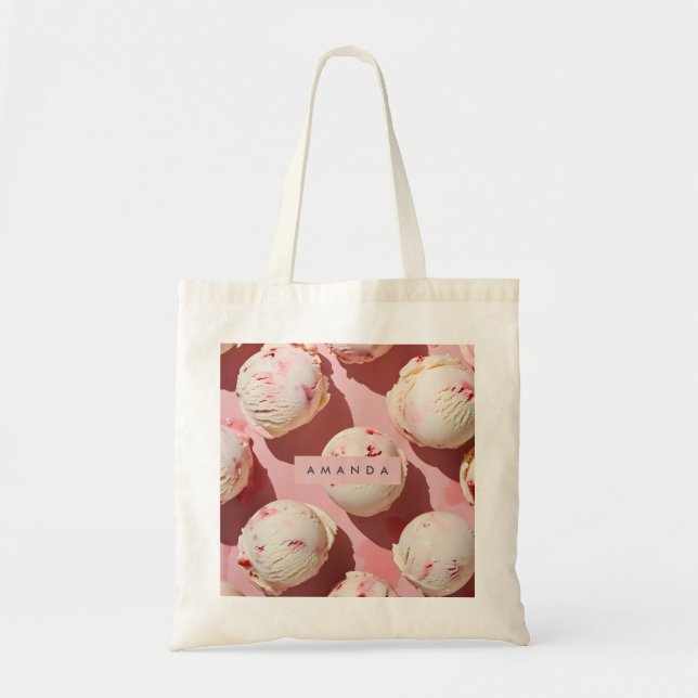 Bolsa Tote Estética Personalizada de Redemoinho de Creme de M (Frente)
