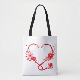 Bolsa Tote Estetoscópio de Enfermeira Floral