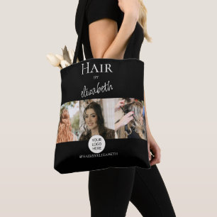 Bolsa Tote Estilista de Salão de Cabelo Script 3 Fotos Logo P