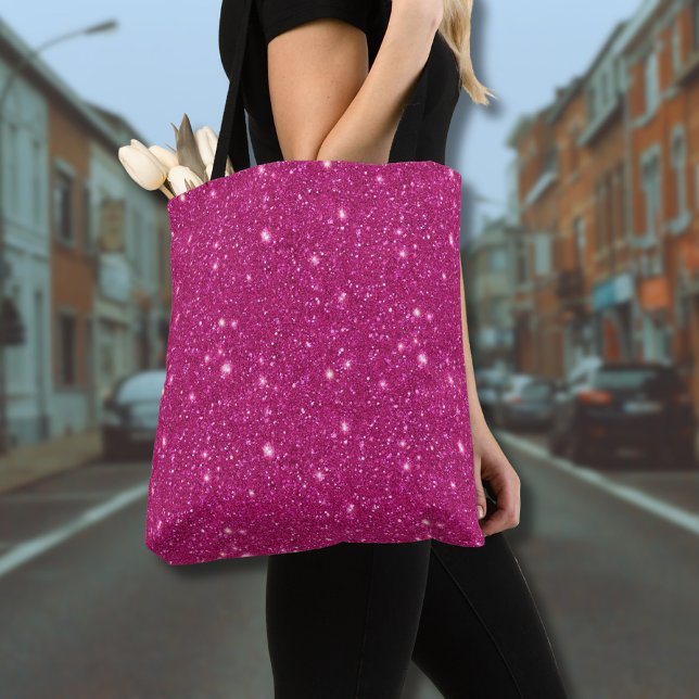 Bolsa Tote Estilo Clássico de São Valentim Rosa Glitter (Criador carregado)