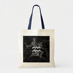 Bolsa Tote Estilo Cromo Aquário Símbolo Zodíaco em Hevéli