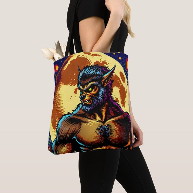 Bolsa Tote Estilo da revista em quadrinhos Werewolf em frente (Close Up)