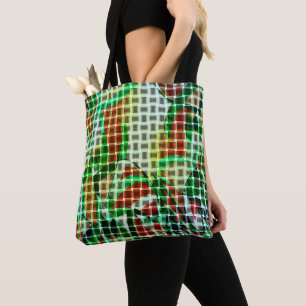 Bolsa Tote Estilo das cestas sobre fitas curvas verdes