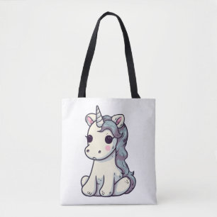 Bolsa Tote Estilo de banda desenhada Unicorn Ofendido e Bonit