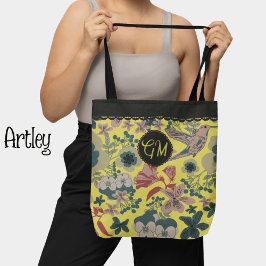 Bolsa Tote Estilo de colheita William Morris Botanical Hummin