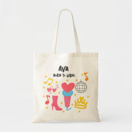 Bolsa Tote Estilo de Crayon Editável - Pop Star Diva Birthday