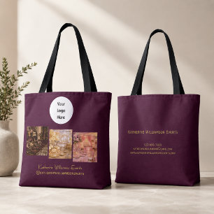 Bolsa Tote Estilo de Foto de Marcação Comercial Burgundy