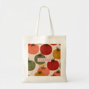 Bolsa Tote Estilo de Jardim de Tomate Retro Personalizado