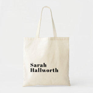 Bolsa Tote Estilo de Letra Retro Moderno Preto Editável
