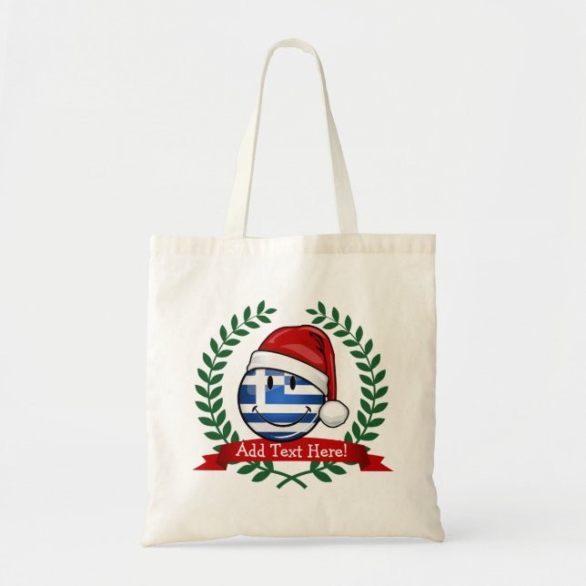Bolsa Tote Estilo de Natal Bandeira Grega (Frente)