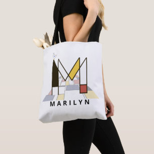 Bolsa Tote Estilo de Neoplasticismo Encantador Monograma. Let