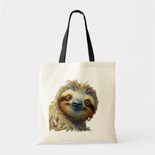 Bolsa Tote Estilo de pintura de óleo de Sloth Tote Bag Amigáv