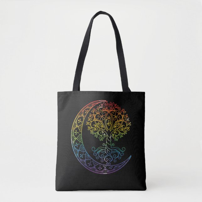 Bolsa Tote Estilo de Tatuagem Mandala Tree of Life (Frente)