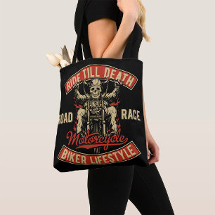 Bolsa Tote Estilo de Vida de Motociclista Até a Morte
