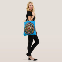 Bolsa Tote Estilo de Vidro Manchado Floral