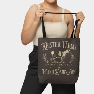 Bolsa Tote Estilo de Vintage Engraçado Fazenda de gado Sinal 