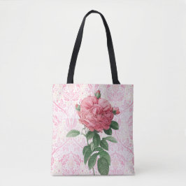 Bolsa Tote Estilo de Vintage Grande Rosa Rosa Rosa Rosa Flor