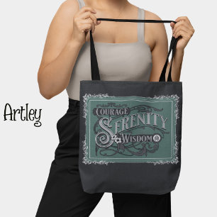 Bolsa Tote Estilo de Vintagem de Teto Negro Serenidade Oração