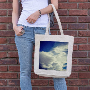 Bolsa Tote Estilo de Vintagem Personalizado Foto Praça Azul S