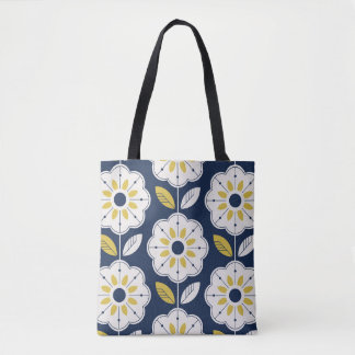 Bolsa Tote Estilo Escandinavo Floral Padrão Invisível