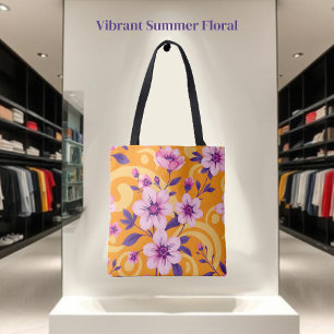 Bolsa Tote Estilo Floral-Dopamina Vibrante de Verão-