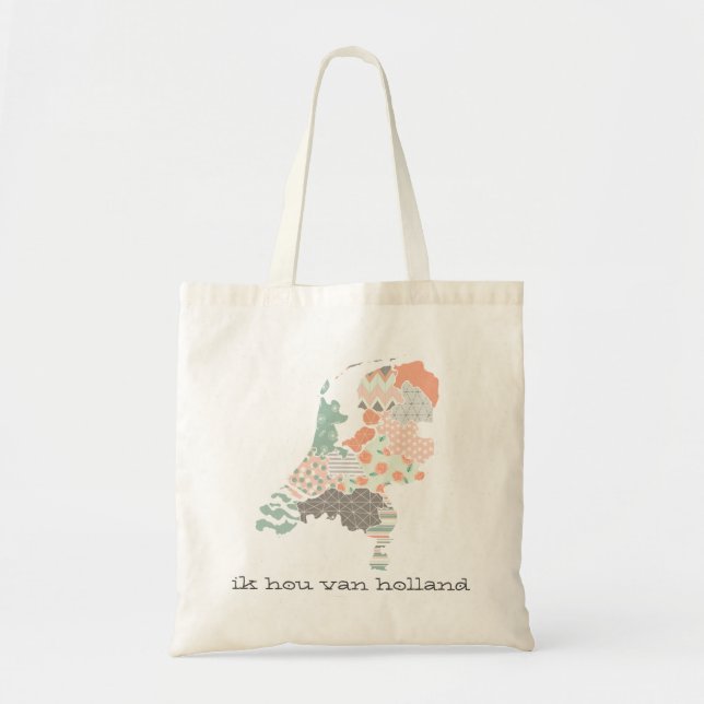 Bolsa Tote Estilo geométrico dos retalhos do mapa da (Frente)