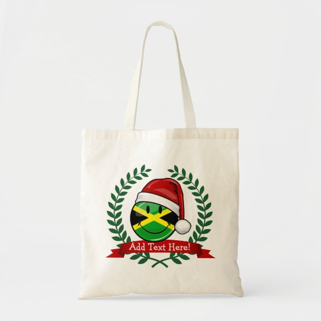 Bolsa Tote Estilo jamaicano alegre do Natal da bandeira (Frente)
