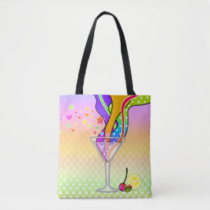 BOLSA TOTE ESTILO MARTINI DO POP ART DOS ANOS SESSENTA