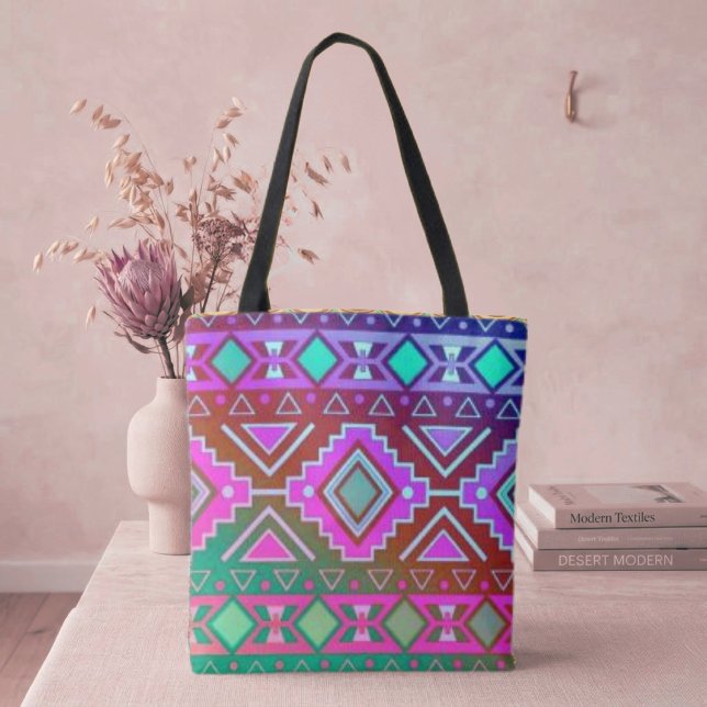 Bolsa Tote Estilo Moderno do Sudoeste com Diamantes (Criador carregado)