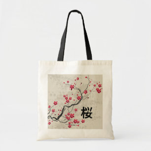 Bolsa Tote Estilo Oriental Sakura Cherry Blossom Art
