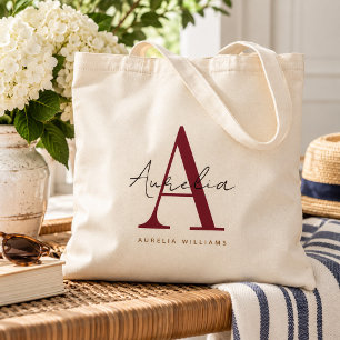 Bolsa Tote Estilo personalizado monograma nome script caligra