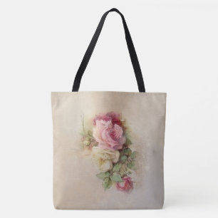 Bolsa Tote Estilo pintado à mão, rosado a tinta e roscas br