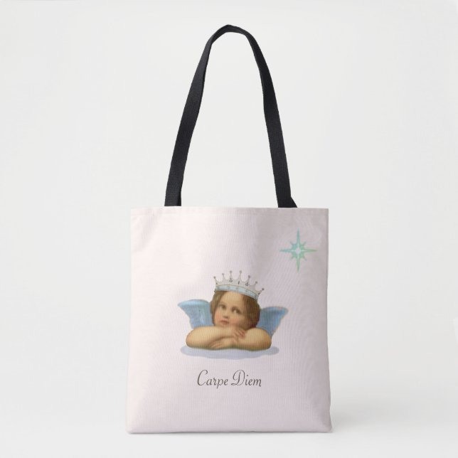 Bolsa Tote Estilo Real Anjo Raphaël em Marfim (Frente)