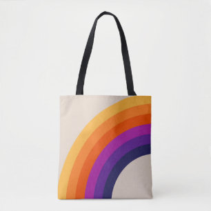 Bolsa Tote Estilo retrô colorido arte arco-íris