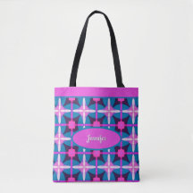 Estilo retrô dos anos 60 em rosa, roxo e azul